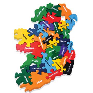 "Map of Ireland Wooden Jigsaw Puzzle"