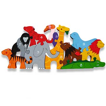"Zoo Animal Number Wooden Jigsaw"